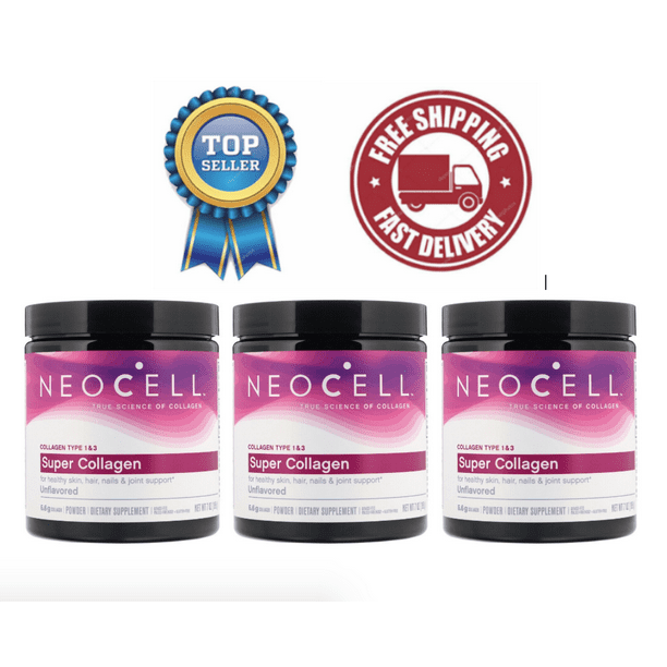 Neocell Super Collagen Powder, Type 1 & 3, 7 oz (198 g) 3 Pack