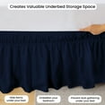 thumbnail image 3 of CCNY 24" Inch Drop Wrap Around Bed Skirt Alaskan King Size 100% Microfiber Made Navy Blue Color, 3 of 6