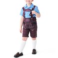 thumbnail image 4 of Odeerbi 2-12 Years Toddler Boys Summer Oktoberfest Gentleman Formal Dress Suit Casual Plaid Dress Shirt Overall Shorts with 2PCS Socks Three Pieces Set Toddler Boys Clothes, 4 of 5