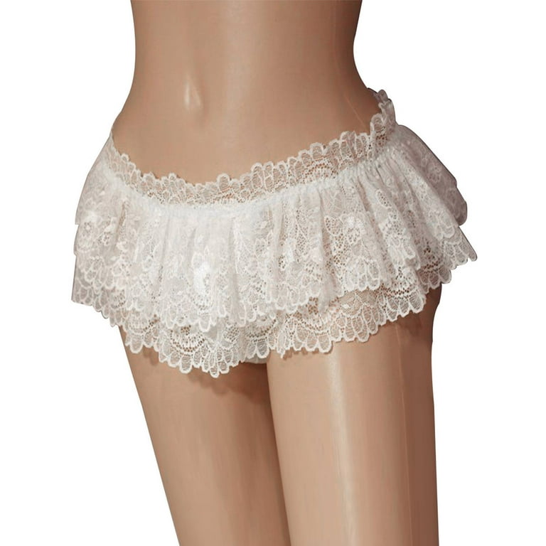 FASHIONWT Women Puffy Lace Erotic Panties Ruffle Underwear 