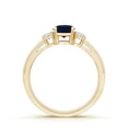 thumbnail image 2 of Angara Natural 0.6 Ct. Blue Sapphire with Diamond Classic Ring in 14K Yellow Gold for Women (Ring Size: 12), 2 of 9