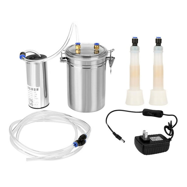 Spptty 2L Machine à Traire Électrique Trayeuse Portable en Acier Inoxydable pour Vaches Ovine (110-240V), Trayeuse Électrique, Trayeuse Électrique