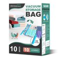 thumbnail image 1 of WTREE Bolsas de almacenamiento al vacío Bolsas que ahorran espacio Bolsas selladas al vacío para edredones Mantas Almacenamiento de ropa Bomba manual incluida 10-Jumbo, 1 of 1