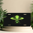 thumbnail image 6 of 1 Pcs 2D Flat License Plate Covers & Frames, Green Alien For Decorative Front, Waterproof For Decoration Aluminum License Plate Covers & Frames Cover For Men Women, 12" X 6", 6 of 7