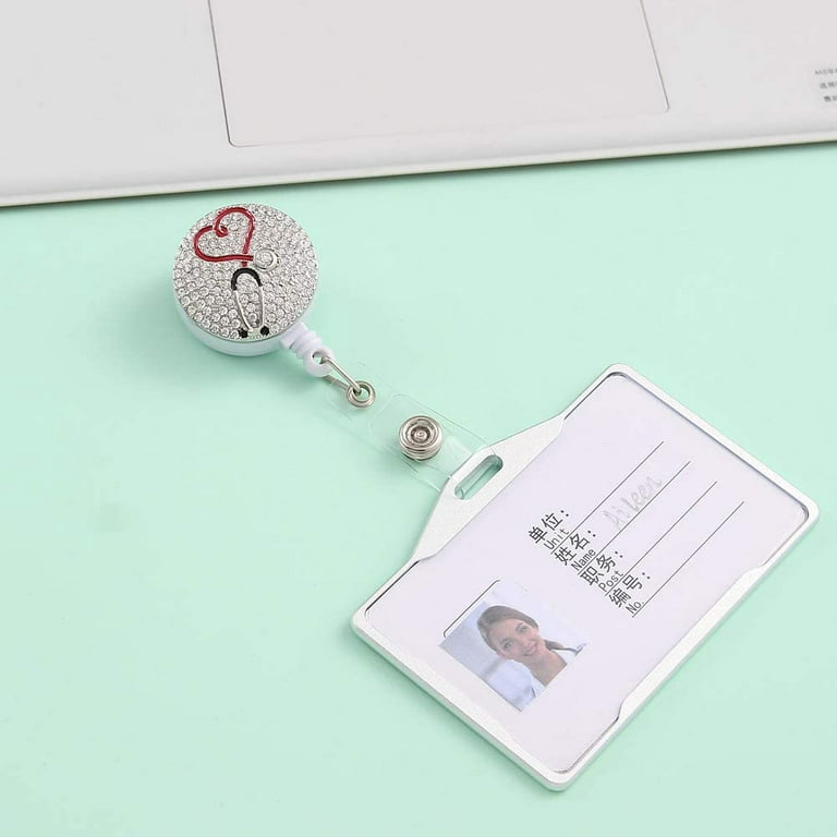 Wolf Under The Moon Badge Reel,Retractable Name Card Badge Holder with  Alligator Clip, Medical MD RN Nurse Badge ID, Badge Holder, Office Employee