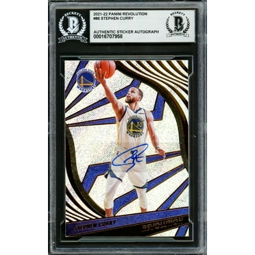 Stephen Curry Autographed 2021-22 Panini Revolution Card #86 Golden State Warriors Beckett BAS 228005