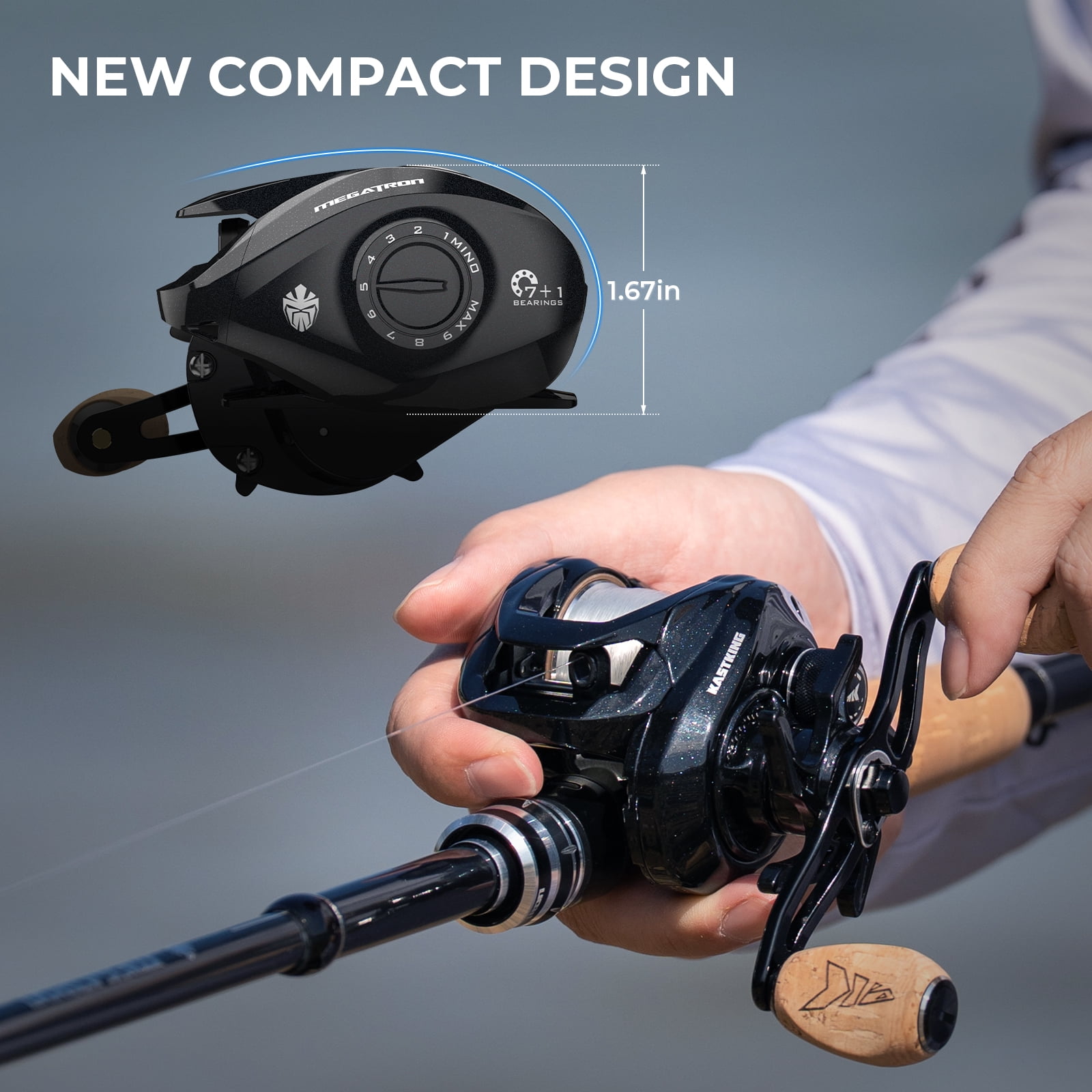 KastKing Baitcasting Reel, Low Profile Baitcaster, 7.2:1 Magnetic Braking SystemFreshwater & Inshore Fishing Reel- Megatron 100