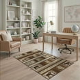 thumbnail image 2 of ODIKA Patchwork Spotted Geometric Interlocking Stripe Motifs Round for Home Office, Gaming Room, Under Desk, Non-Slip Chair-Friendly, 2 of 7