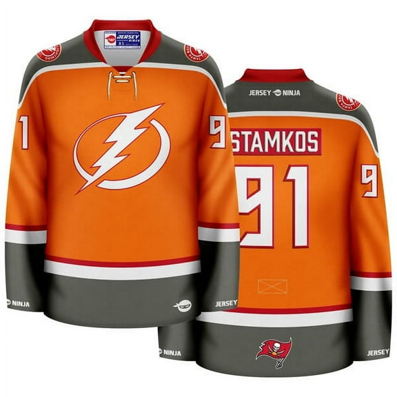 Lightning x Buccaneers Orange Mashup Hockey Jersey