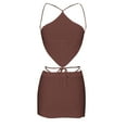 thumbnail image 6 of Womens Vacation Outfits Two Piece Pants Sets Clothing Set Female Round Neck Sleeveless Tops Pants Sets Full Pant Style S_305 Women's Tracksuits Coffee M, 6 of 6