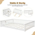 thumbnail image 4 of PAPROOS Full Montessor Floor Bed, Solid Wood Toddler Bed with Safety Guardrail and Door, Easy Assembly, Low-to-Floor Bed Frame with Slats for Kids, White, 4 of 9