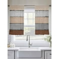 thumbnail image 5 of Brown Gray Wood Grain Sheer Curtains 45 Inch Long 2 Panels, Countryside Stripe Gradient Art Light Filtering Rod Pocket Semi Sheer Curtains, Sheer Voile Drapes for Living Room Bedroom, 52"x45", 5 of 5