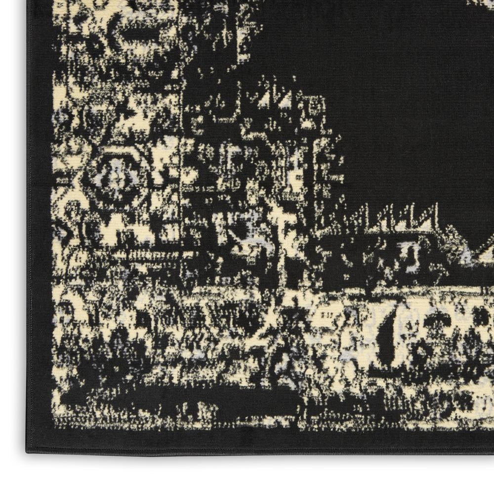 Nourison Grafix Persian Center Medallion Black Area Rug