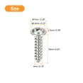 thumbnail image 2 of Uxcell ST4x16x8mm Phillips Pan Head Self-tapping Screw with Washer, 100pack 304 Stainless Steel Wood Screw (Silver), 2 of 6