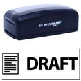 thumbnail image 1 of Large Pre-Inked Draft with Letter Stamp, Slim 1854, Ultra Slim Design, Impression Size 1-13/16" by 2-1/2", Up to 25,000 Impressions - Black Ink, 1 of 10