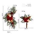 thumbnail image 2 of perfeclan 2 Pieces Artificial Floral Swag Backdrop Welcome Sign Decor Centerpiece Garland Wedding Arch Wreath for Window Home Farmhouse Red, 2 of 9