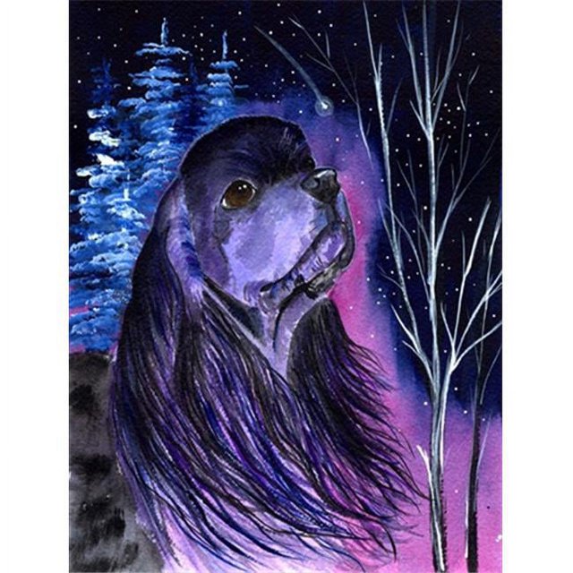 Carolines Treasures SS8385GF Starry Night Cocker Spaniel Flag - Garden Size