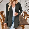 thumbnail image 4 of ATOYSOY Women's Solid Color Strip Pocket Knit Cardigan Jacket Duster Sweater Cardigan Workout Cardigan for Women Gray M, 4 of 6