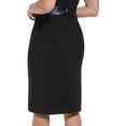 thumbnail image 2 of Calvin Klein Womens Faux Leather Trim Knee Pencil Skirt, 2 of 2