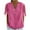 Hot Pink, variant on Cmfcve Woman Gauze Top Women's Cotton Linen Short Sleeve Tie Button Henley Blouse V-Neck Loose Lightweight Summer Casual Tee Shirt