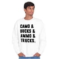 thumbnail image 3 of Camo Bucks Trucks Cute Hunter Son Men's Big & Tall Crewneck Sweatshirt Brisco Brands 3X, 3 of 5