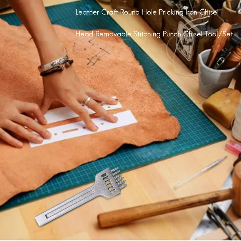 Leather Craft Round Hole Pricking Iron Stitching Punch Chisel PUnching  Tools