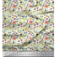 thumbnail image 1 of Soimoi Crepe Silk Fabric Leaves & Floral Artistic Print Fabric by The Yard 42 Inch Wide, 1 of 3
