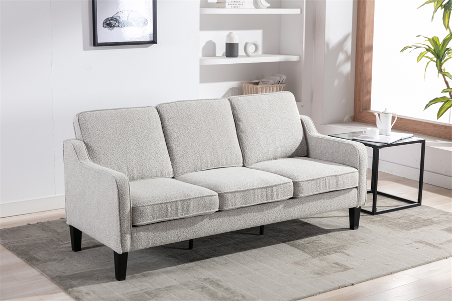 70.87inch Couch, Modern Upholstered 3seat Sofa with Slope Arm, Small