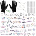 thumbnail image 1 of BodyJ4You 156PC Body Piercing Kit Lot 14G 16G Belly Ring Labret Tongue Tragus RANDOM Mix Jewelry, 1 of 6