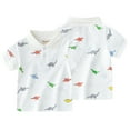 thumbnail image 6 of KYAIGUO Kids Toddler Boys Summer T-Shirt Short Sleeve Tee Tops Baby T-Shirt Base Shirt Cotton Lapel Dinosaur Cartoon Soft Comfortable Shirt for 1-6Years, 6 of 8