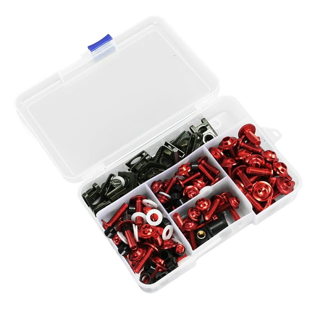 Kit de tornillos de carenado para motocicleta, reemplazo de tornillos de parabrisas de motocicleta M5 M6 coloridos para SUZUKI GSXR600 GSXR750, color rojo, 177 Uds.