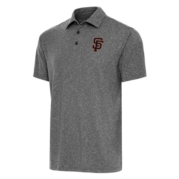 Men's Antigua Heather Black San Francisco Giants Big & Tall Par 3 Polo