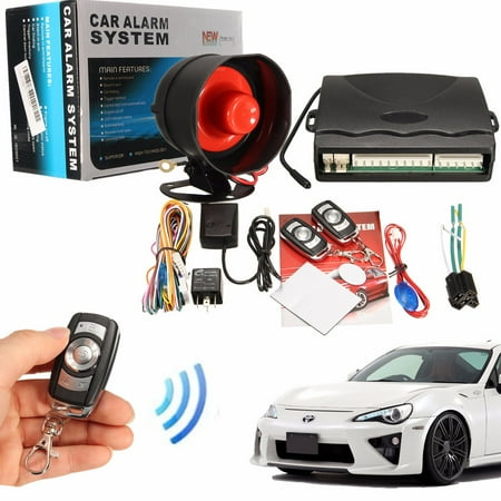 Online Status Indicators M.Way 1-Way Car Alarm Protection Security System Keyless Entry car lock Siren with 2 Door Remote Control / LED Indicator Status / Shock Sensor ()