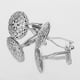 thumbnail image 2 of Gemelos de botón con diseño hueco redondo de plata para hombre, 2 of 9