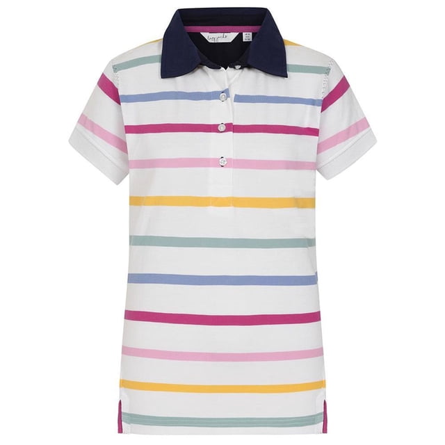 Lazy Jacks Womens Pastel Stripes Polo Shirt