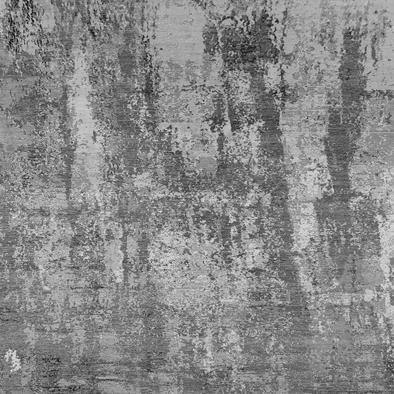 Ahgly Company Indoor Square Oriental Gray Industrial Area Rugs, 8' Square