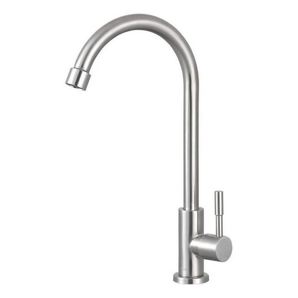 Grifo de cocina de acero inoxidable de un solo grifo de agua fría para lavabo, fregadero, lavadero, grifo purificador de agua
