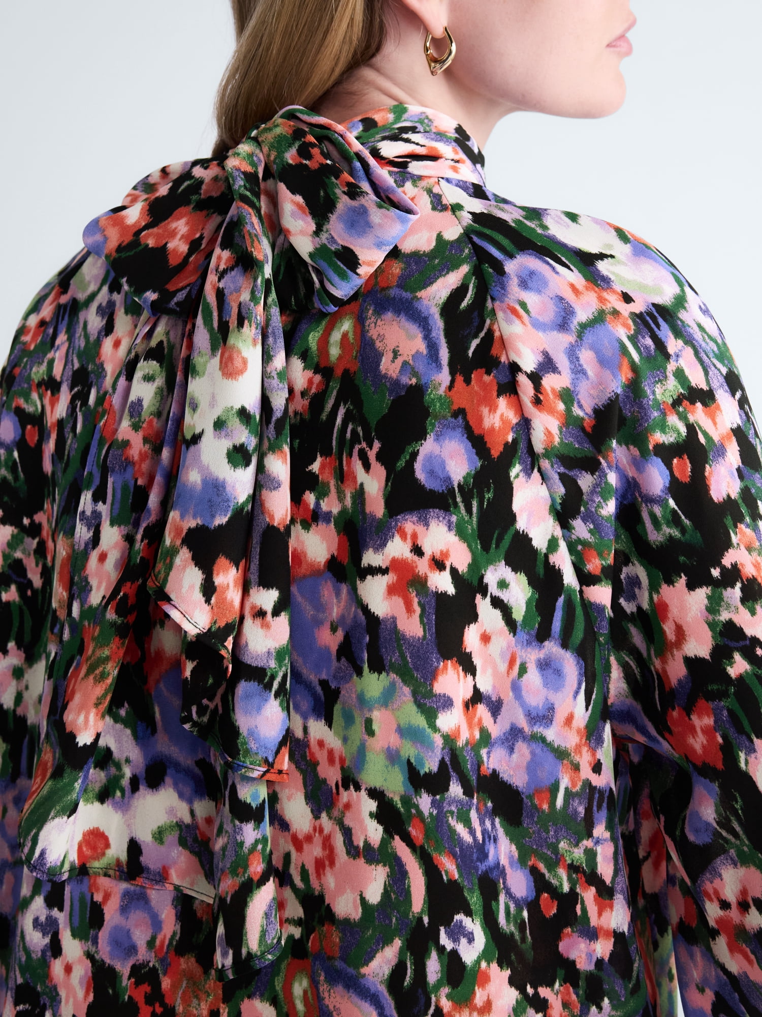 Scoop Women's and Women's Plus Tie Back Blouse, Sizes XS-4X