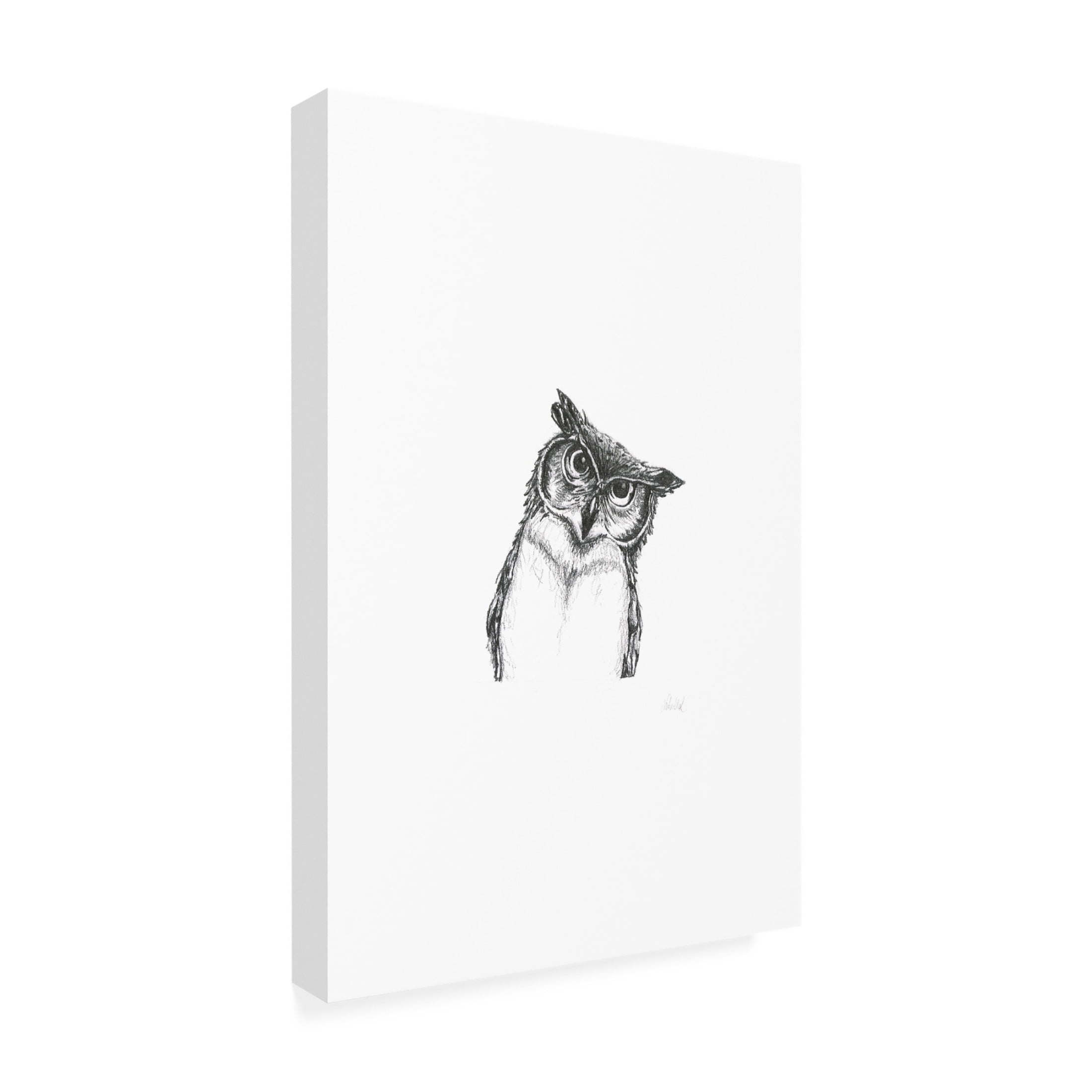 Canvas Wall Art - Lor Muller 'Owlet' Wall Art for Living Room, Bedroom, or Office Décor by Trademark Fine Art - 22 x 32 Inches