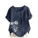 thumbnail image 1 of Vestidos Casuales Para Mujer, Blusas De Mujer De Moda Blusa informal de lino con botones y manga corta estampada para mujer, 1 of 2