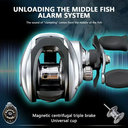 Metal Baitcasting Fishing Reel 8+1 BB High Speed Gear Ratio Double Brake System for Saltwater & Freshwater – Right Hand Retrieve Heavy Duty with Strong Metal Handle