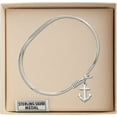 thumbnail image 3 of 7 inch Oval Eye Hook Bangle Bracelet w/ Anchor in Sterling Silver, 3 of 3
