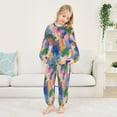 thumbnail image 5 of Fluffy Pajamas Set Fuzzy Winter Warm Pj Sets Pullover Tops and Long Pants Colorful Splashes and Brushstrokes Medium, 5 of 8