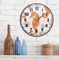 thumbnail image 3 of Yayeee Wall Clock Battery Operated 9.5" Silent Quartz Non-Ticking for Living Room Decor, Orange Seahorse, 3 of 8