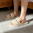 thumbnail image 6 of BERANMEY Womens Fuzzy Open Toe Slippers Faux Fur Slippers with Memory Foam House Shoes Lightweight for Indoor Outdoor & Home Use, 6 of 7