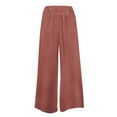 thumbnail image 1 of Pantalones de pierna ancha Pantalones de pierna ancha elásticos de cintura alta para mujer Pantalones casuales fluidos Pantalones reunidos Ropa de trabajo informal Adepaton BST3000476-1, 1 of 6