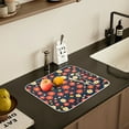 thumbnail image 5 of Yayeee Dish Drying Mat for Kitchen Counter 16" x 18" Microfiber Super Absorbent Coffee Decorative Pad, Red Floral, 5 of 9