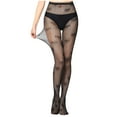 thumbnail image 2 of Aloohaidyvio Tights Clearance Womens Sexy Tights High Waist Fishnet Netting Stockings Soft Transparent Stockings Black, 2 of 5