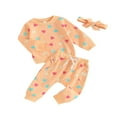 thumbnail image 1 of Ensembles de Bandeaux de Pantalons à Col Rond à Manches Longues pour Filles, 1 of 8