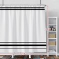 thumbnail image 2 of Striped Shower Curtain for Bathroom Minimalism Style Shower Curtain Set Black and White Stripes Shower Curtains Dormitory Cubicle Waterproof Fabric Shower Curtain with Hooks 72x72 Inches, 2 of 6
